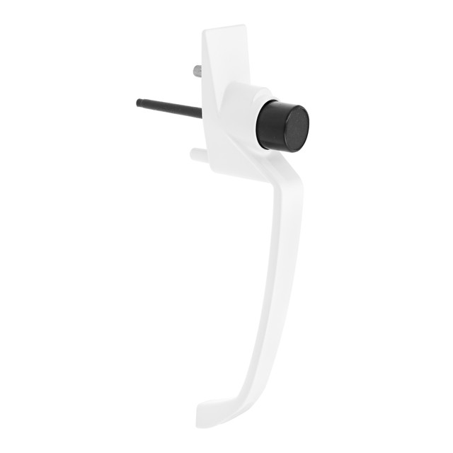 Image of Storm and Screen Door Push Button Handle Set with Interior Latch 1-1/2 in. Hole Center, Strike and Screws, White (Single Pack)