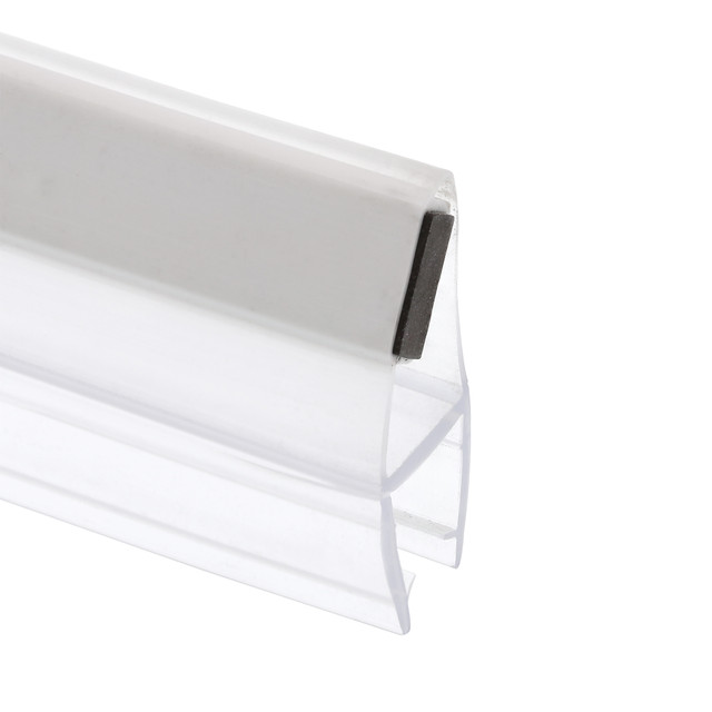 Image of 1/4 in. Glass Shower Door 90 or 180 Degree Magnetic Vertical Side Set, Clear, 78 in., Fits Frameless Door (Two Piece)