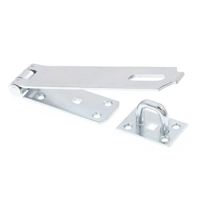 Image of 8 in. Extra Heavy Duty Safety Hasp Hinge Latch with Fixed Staple, Door &amp; Gate, Zinc Plated (Single Pack)