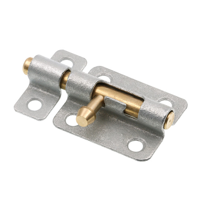 Image of 2-1/2 in. Slide Barrel Bolt Latch, Door &amp; Gate, Galvanized with Brass Bolt and Knob (Single Pack)