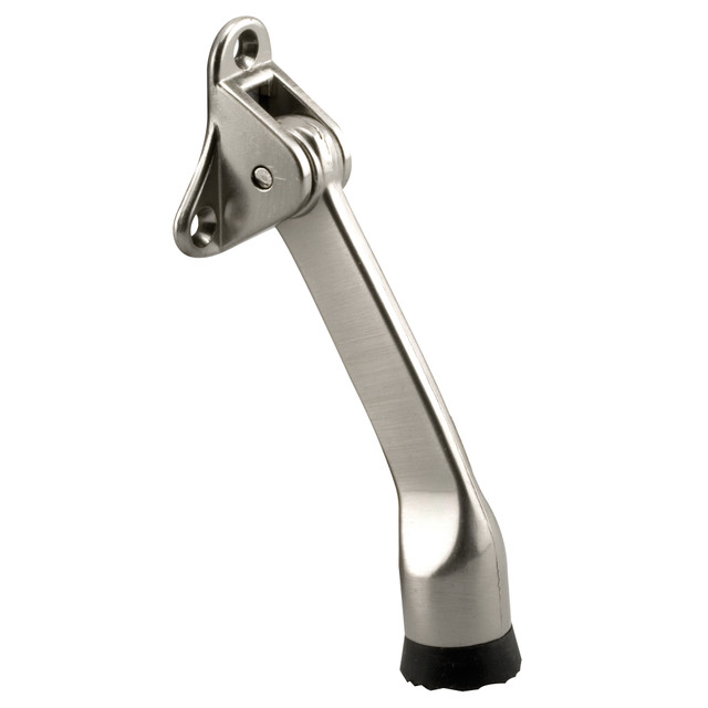 Image of Door Retainer, 3 Hole, spring-loaded, Satin Nickel (Single Pack)