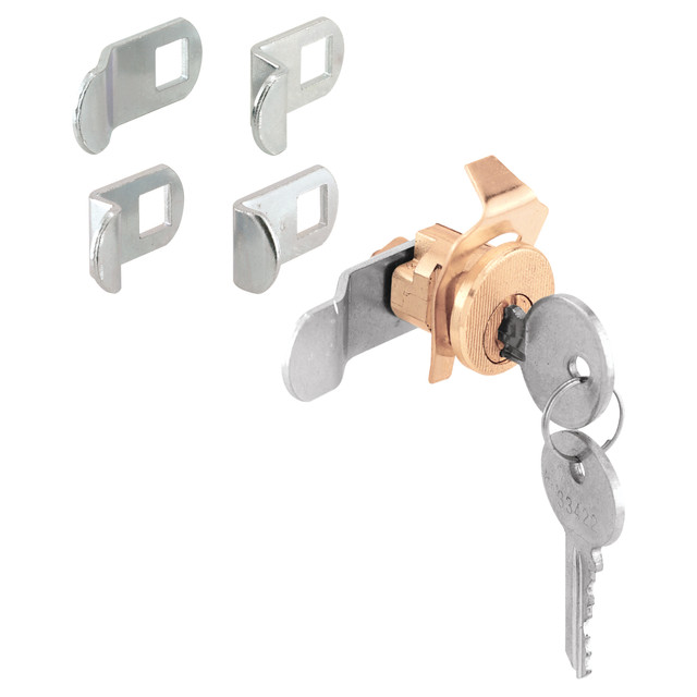 Image of Counter Clockwise Open, 5 Cams, 5 Pin Mail Box Lock, Brass Face (Single Pack)