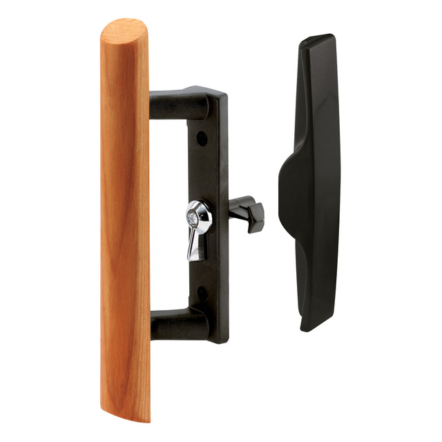 Image of Black Sliding Glass Door Handle, Hook Style, Internal Lock (Single Pack)