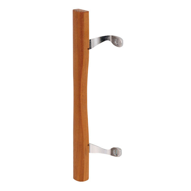 Image of Sliding Patio Door Wood Pull, 6 5/8"  Chrome Plated Brackets (Single Pack)
