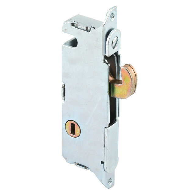 Image of Mortise Lock - Adjustable, Spring-Loaded Hook Latch Projection for Sliding Patio Doors Constructed of Wood, Aluminum and Vinyl, 3-11/16”, Vertical Keyway, Round Face