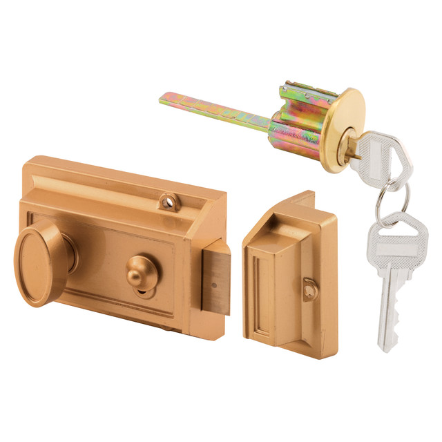 Image of U 9967-L| 7/8 in. Brass Plated Diecast Cam Lock, Yale Keyway (Single Pack)
