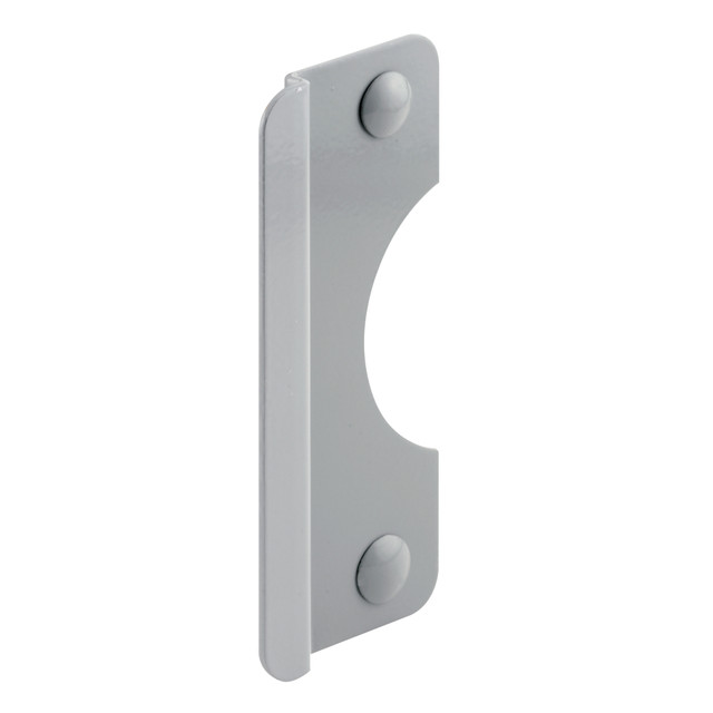 Image of U 9509-L| Steel Latch Guard Plate Cover for Out-Swinging Doors, 6 Inch Cover with 5/16 Inch Offset, Gray, Set of 1