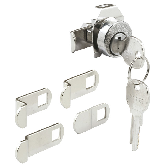 Image of 881322| Mailbox Lock – Replacement, Multipurpose Mailbox Lock for Several Brands – NA-14 Keyway, Opens Clockwise with 90º Rotation, Nickel Finish (1 Set)
