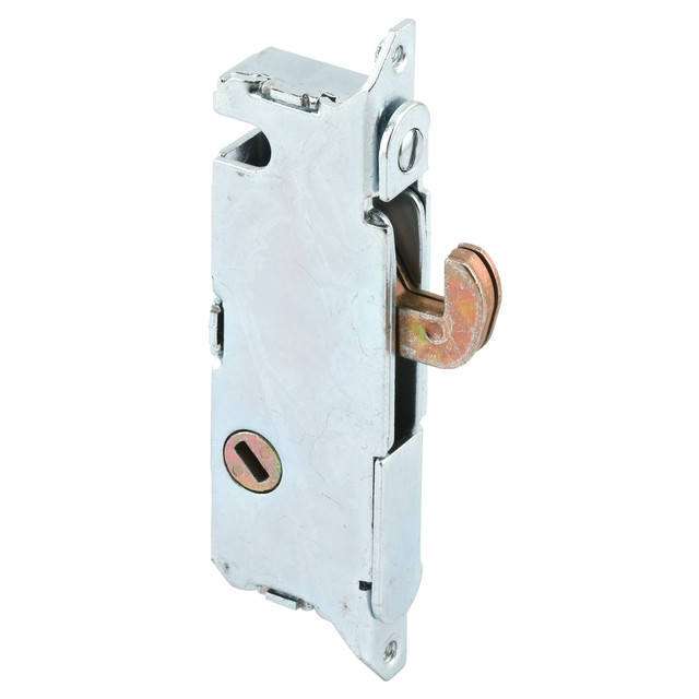Image of 842860| Mortise Lock - Adjustable, Spring-Loaded Hook Latch Projection for Sliding Patio Doors Constructed of Wood, Aluminum and Vinyl, 3-11/16”, 45 Degree Keyway, Round Face