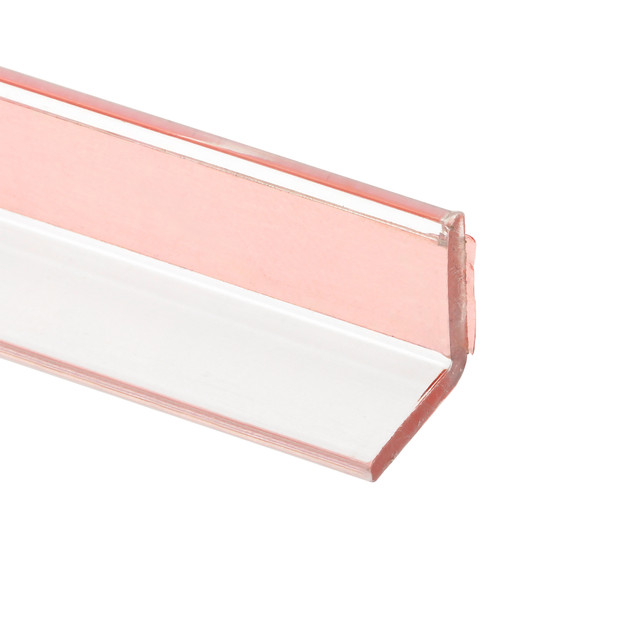 Image of 1/2&quot; x 1/2&quot; GLASS SHOWER DOOR &quot;L&quot; VERTICAL JAMB SEAL w/PEEL &amp; STICK TAPE, CLEAR, 78&quot;, FOR FRAMELESS DOOR JAMB