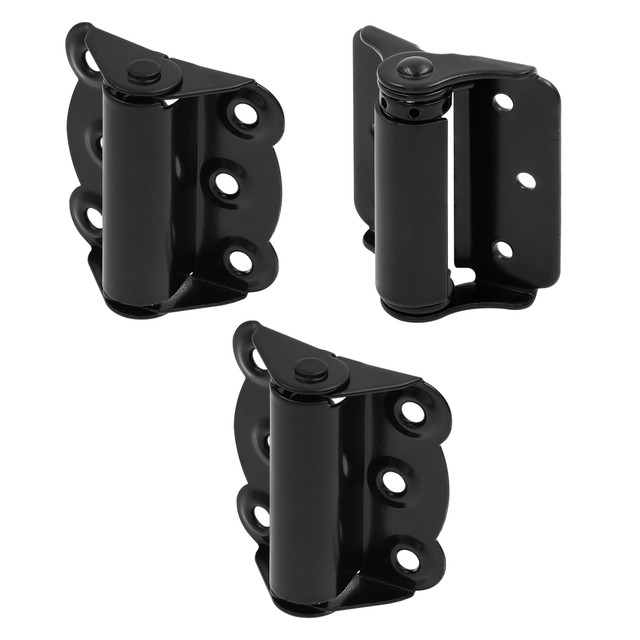 Image of Storm &amp; Screen Door 2-Self Closing &amp; 1-Adjustable Hinge Set 2-3/4" w/Screws Black