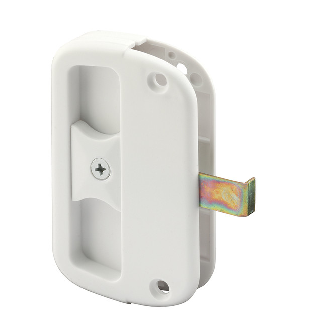 Image of White Plastic Sliding Screen Door Latch and Pull, for Alumilite Sliding Screen Doors (Single Pack)