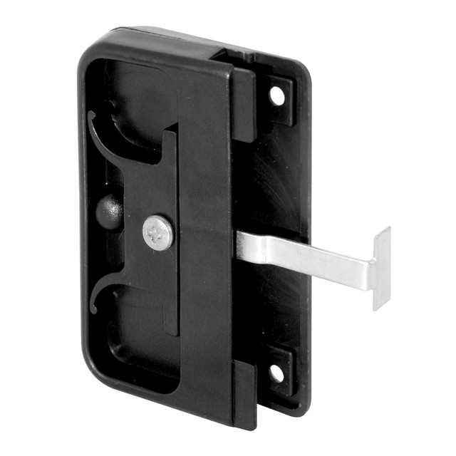 Image of Black Plastic Mortise Style Screen Door Latch and Pull (Single Pack)