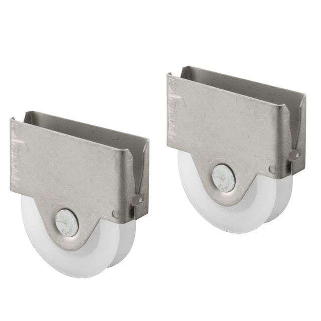 Image of 1 in. Nylon Wheel in Aluminum Housing Sliding Screen Door Roller (2 Pack)