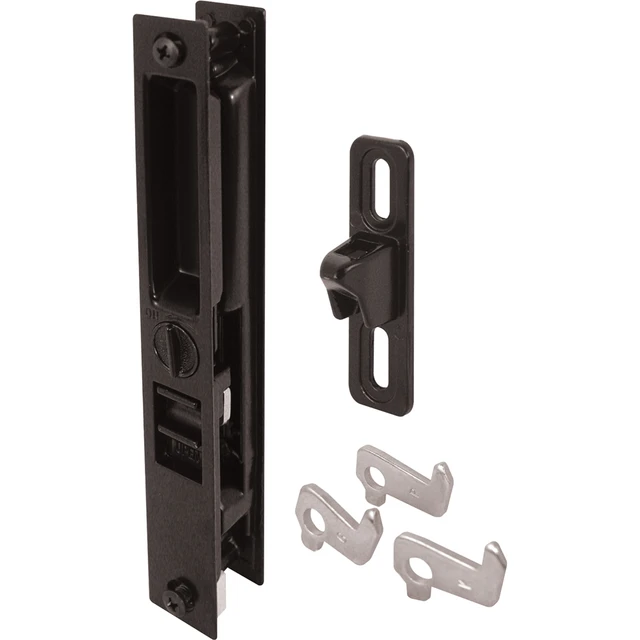 Image of Black Diecast Sliding Door Handle with Mid-Body Hook (Single Pack)