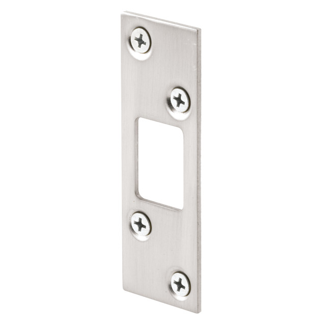 Image of 1-1/4 in. Satin Nickel Plated Stamped Steel Constructed Deadbolt Strike (Single Pack)