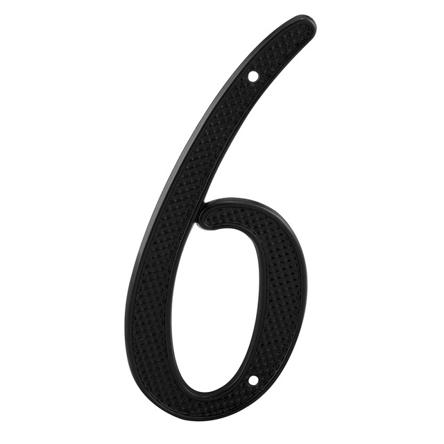 Image of 4 in. House Number 6, Diecast, Black Finish (5 Pack)