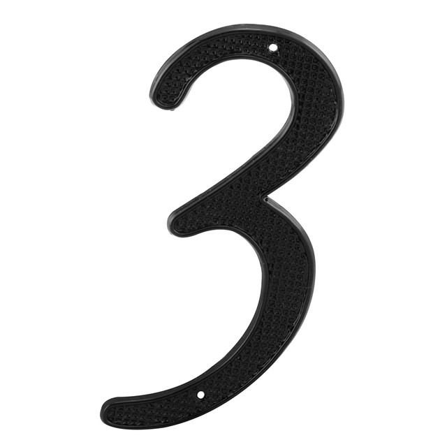 Image of 4 in. House Number 3, Diecast, Black Finish (2 Pack)