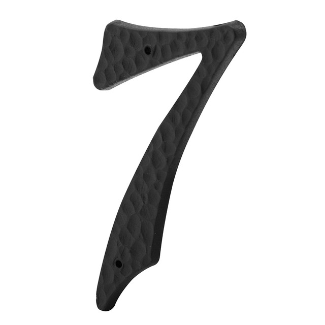 Image of 3 in. House Number 7, Plastic, Black with Nails (2 Pack)