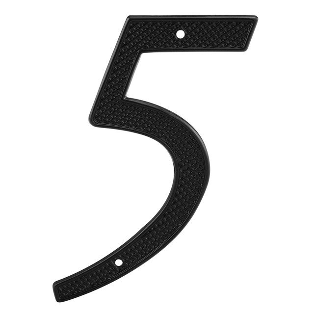 Image of 4 in. House Number 5, Diecast, Black Finish (2 Pack)