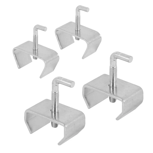 Image of Bed Frame Rail Clamp Kit, Fits 1 in. and 1-1/4 in.. Frames, Steel Construction, Zinc Plated (2 Sets)