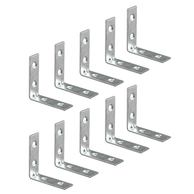 Image of Angle Corner, 2 in., Steel Construction, Zinc Plated, 4 Hole Bracket (10 Pack)