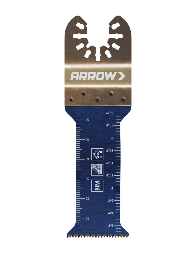 Image of Arrow OSC101-1 Bi-Metal Extended Plunge 1 1/4" Oscillating Multitool Blade, 3ct