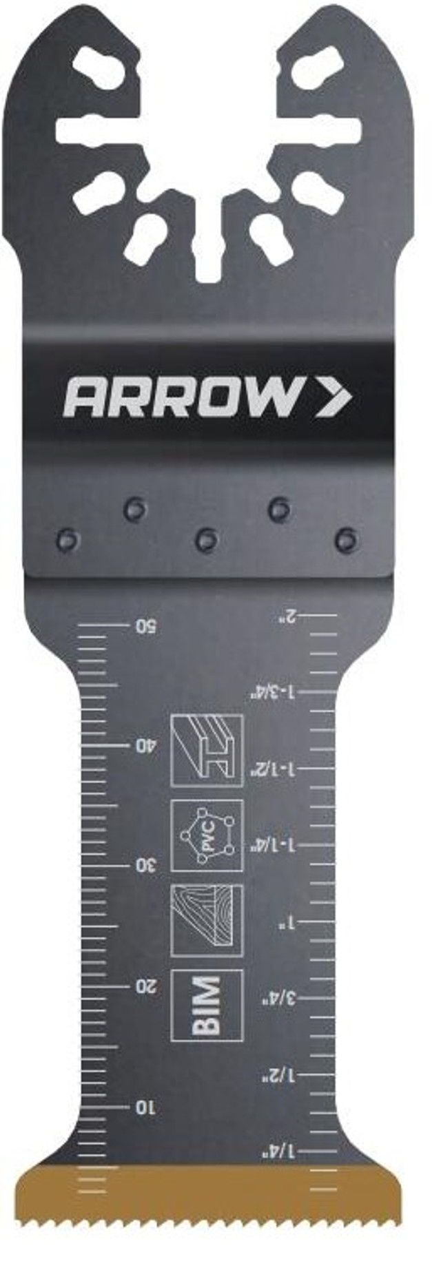 Image of Arrow OSC201-10 Titanium Coated Bi-Metal Oscillating Tool Blades, 1-1/4 inch, 10ct