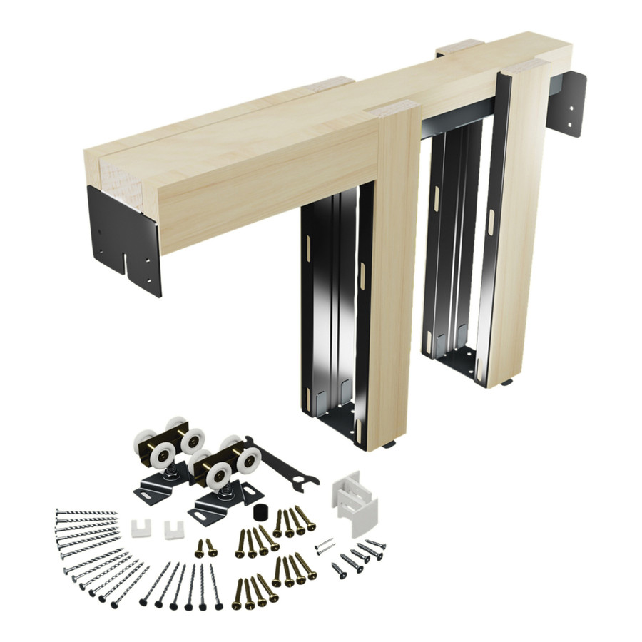 Pocket Door Kit, Commercial Grade, Steel Reinforced Stain Grade