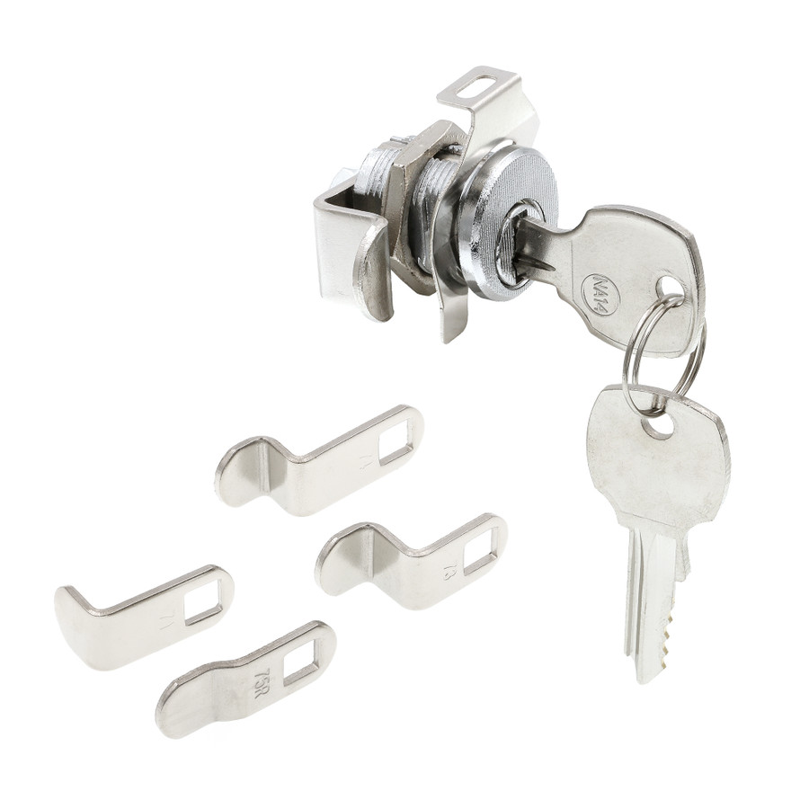 Satin Nickel 5-Cam Threaded Mailbox Lock - Prime-Line Parts