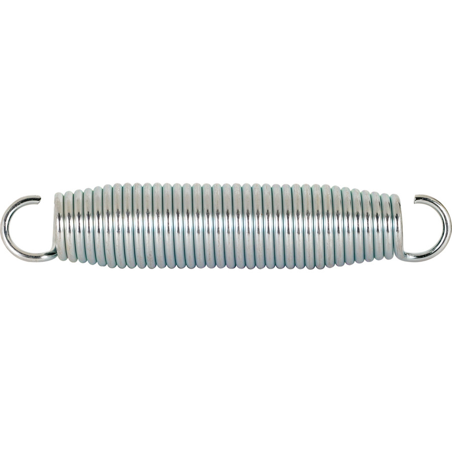 Extension Spring, Spring Steel Construction, Nickel-Plated Finish, 0. ...