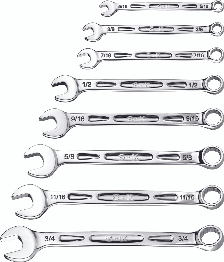 SK SK01365 8 Piece SAE Combination Wrench Set - Arrow Tool Group