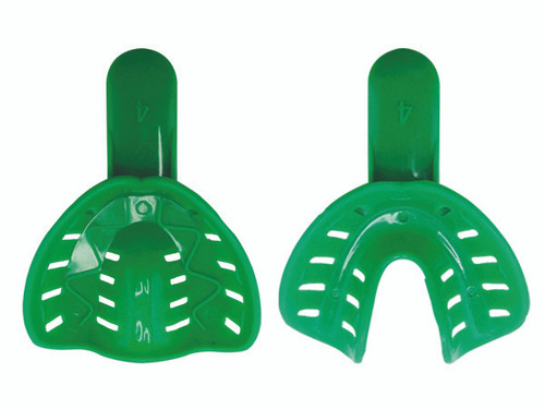 Polystyrene Impression Tray - Medium - Green - Lower - 50 pack