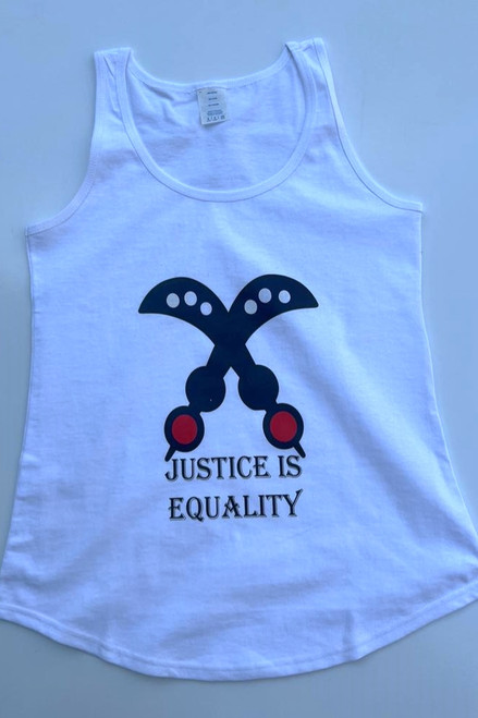 White - Akofena Ladies Core Cotton Tank Top
Adinkkra afro design; Justice is equality