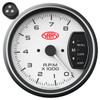 SAAS 95mm 3.75 Inch Tacho White Face Gauge Shift Light