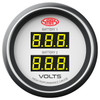 SAAS Dual Volt Gauge White 52mm