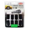 Wheel Nuts S/D Int Hex  Inc Key Black 10Pk