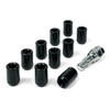 Wheel Nuts S/D Int Hex  Inc Key Black 10Pk