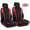 SAAS Seat Sports Cushion Pu Black-Red Large With Logo
