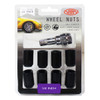 Wheel Nuts S/D Int Hex  Inc Key Black 10Pk