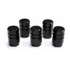 SAAS Valve Cap Black 2 Groove - 5 Pack