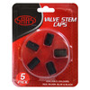 SAAS Valve Cap Black 2 Groove - 5 Pack