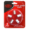 SAAS Valve Cap Red 2 Groove - 5 Pack