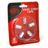 SAAS Valve Cap Red 2 Groove - 5 Pack