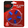 SAAS Valve Cap Red 2 Groove - 5 Pack