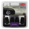 SAAS Wheel Nuts Acorn Bulge 1/2" Black 35mm 5pk