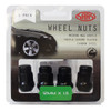 SAAS Wheel Nuts Acorn Bulge 12 X 1.50 Black 35mm 5pk