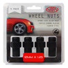 SAAS Wheel Nuts Mag 12 X 1.25 Black 43mm 5pk