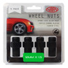 SAAS Wheel Nuts Mag 12 X 1.50 Black 43mm 5pk