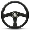 SAAS Sports Steering Wheel Leather 14" Black Spoke